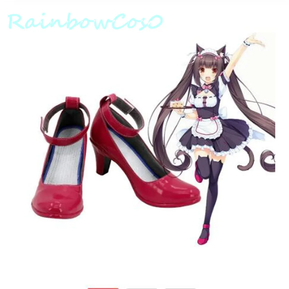 

NEKOPARA Chocola red Cosplay Shoes Boots RainbowCos0 Christmas Game Anime Halloween W903