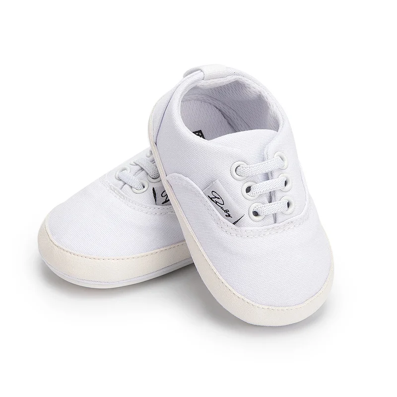 Newborn Baby Shoes Boys Girls Toddler Shoes Canvas Toddler Sneakers Rubber Non Slip Soft Sole Infant First Walkers 0-18 Months