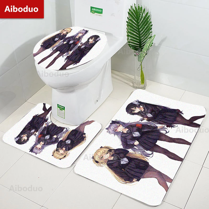 

Aiboduo Anime Sexy Girl Non Slip 3pcs/set Toilet Lid Cover Set Absorbent Restroom Rug Genshin Home Decoration BathMat Carpet