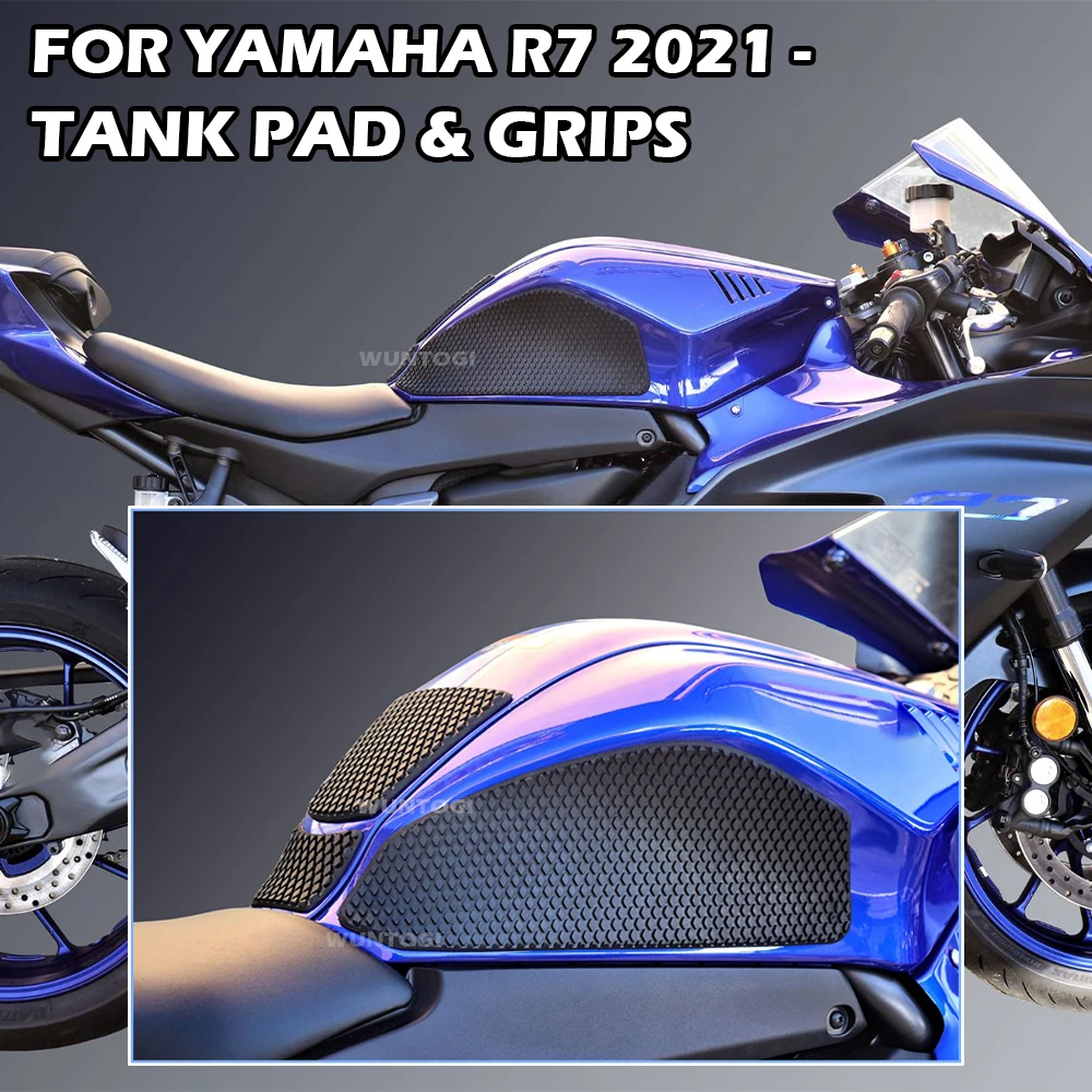 Fuel Tank Pad for YAMAHA R7 YZF R7 YZFR7 2021 2022 NEW Snake Skin Tank Handle Tank Protector Knee Non-slip Pad Fuel Tank Sticker