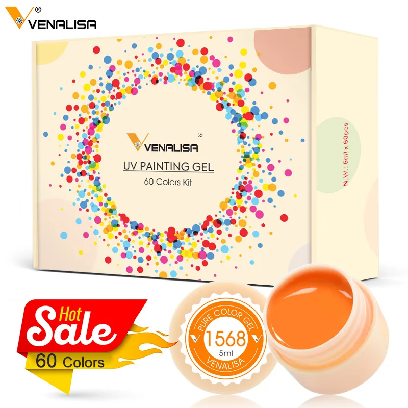 Venalisa – Gel de peinture à ongles professionnel, 60 couleurs, 5ml