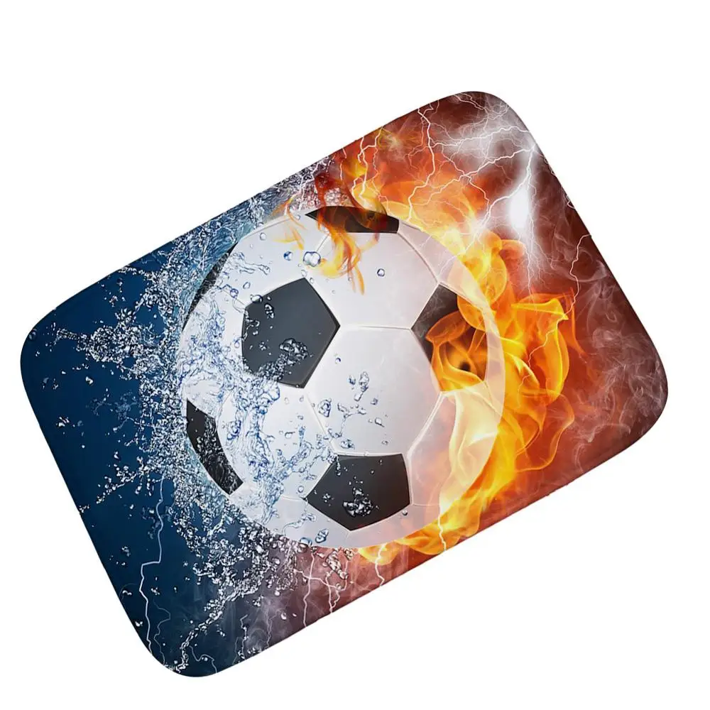 New Football Printed Flannel Floor Mat Foot Mat Door Mat Bathroom Anti-slip Mat Front Porch Home Decoration Floor Mat