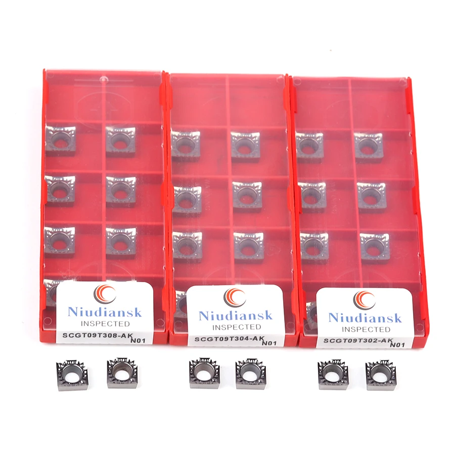 10Pcs SCGT09T302 AK N01 SCGT09T304 AK N01 SCGT09T308 AK N01 Chèn Cho Nhôm Carbide CNC Máy Tiện Quay Chèn Cắt chèn
