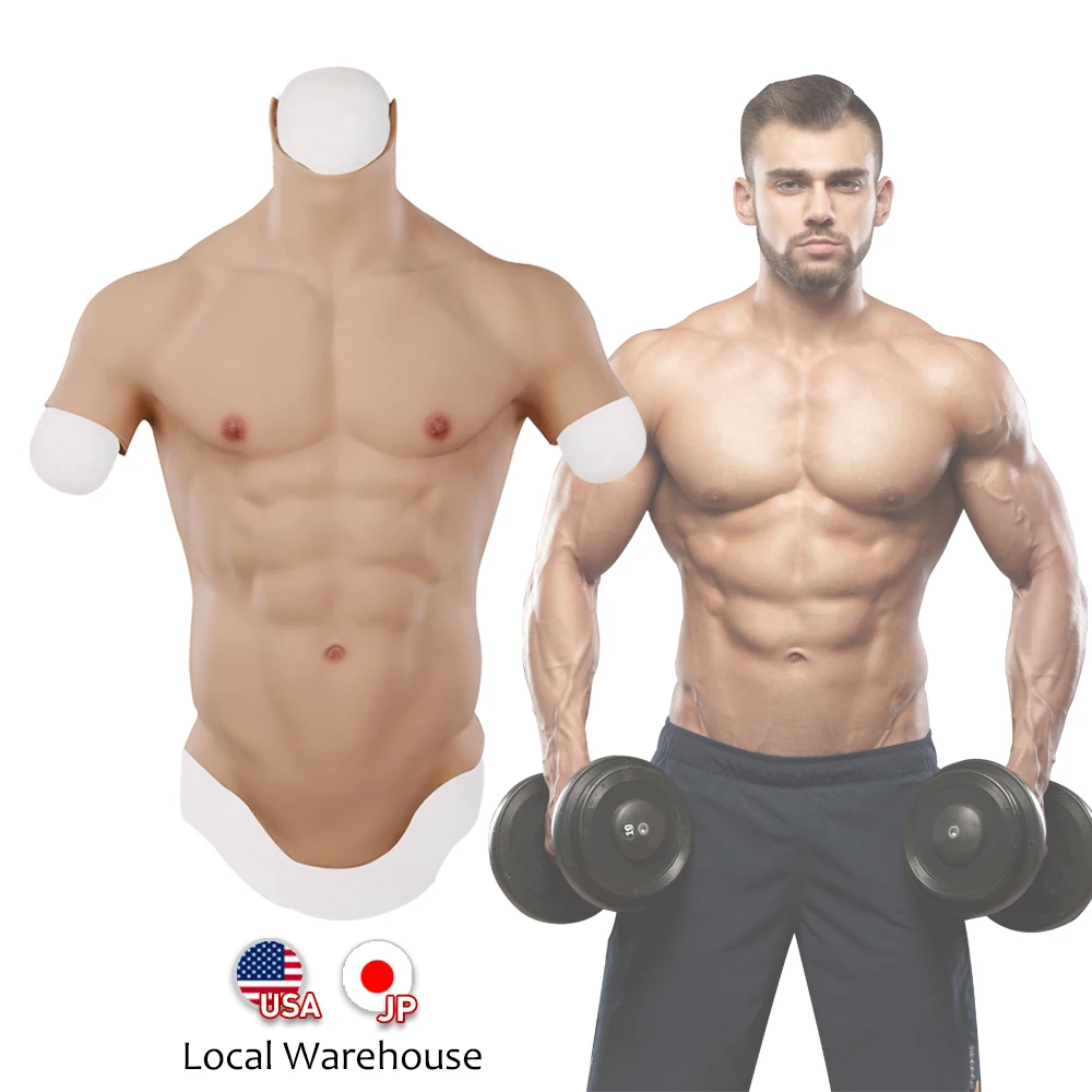 Cosplay Male Suit Fake Belly Muscle Men's Chest Crossdresser Macho Realistic Silicone Artificial Simulation Muscle