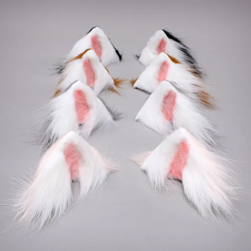 OJBK 1 Pair Cute Cat Fox Fur Ear Hair Hoops Lolita Anime Cosplay Headwear Women Girls Fashion Hairpin Plush Hair Accessories NEW