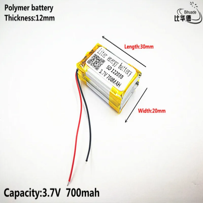 Litrowa bateria energetyczna Dobra jakość 3,7 V, 700 mAH, 122030   Polimerowy akumulator litowo-jonowy / litowo-jonowy do zabawek, POWER BANK, GPS,