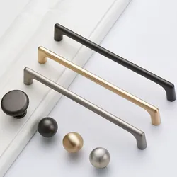 Zinc Alloy Gold Furniture Handle Solid Cabinet Pulls Drawer Knobs Kitchen Door Cupboard Handle Pulls Modern Furniture Hardware