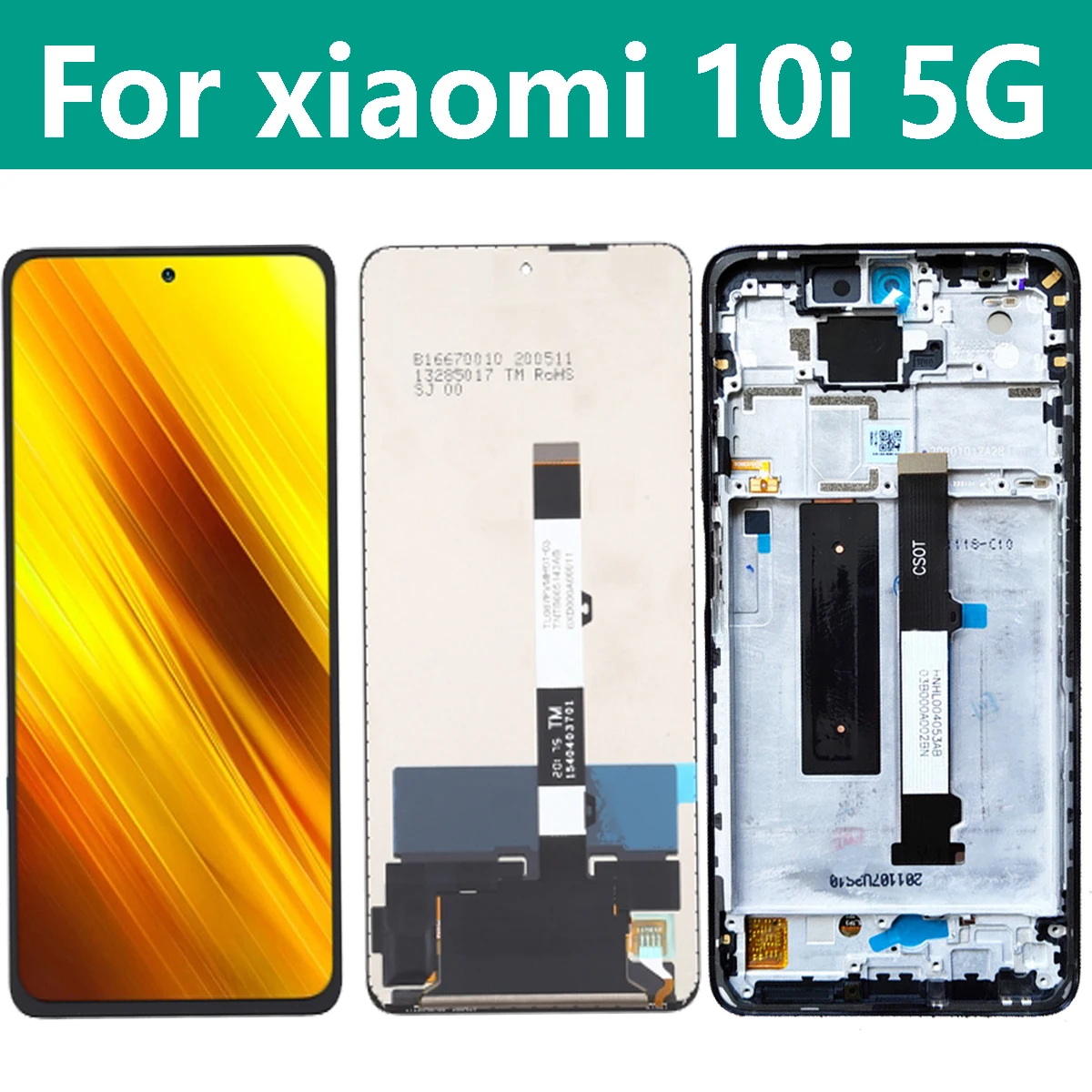 

6.67'' For Xiaomi Mi 10i 5G M2007J17I LCD Display Touch Screen Digitizer Assembly Replacement Parts