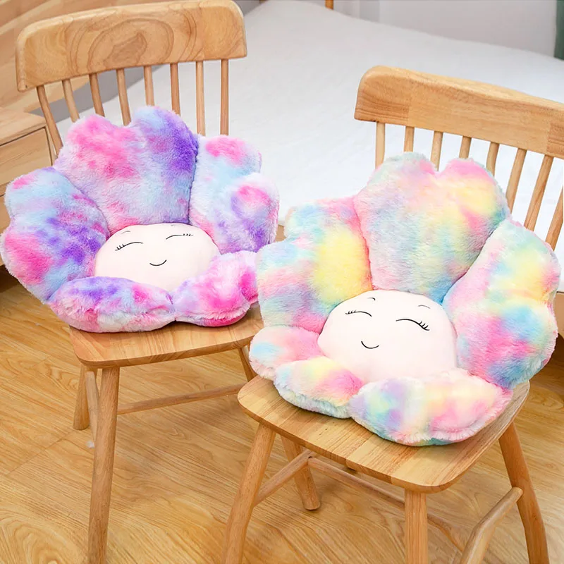 Kawaii Sun Flower Pillow Animal Seat Cushion Stuffed Flower Plush Sofa Indoor Floor Home Chair Decor Winter Children Gift