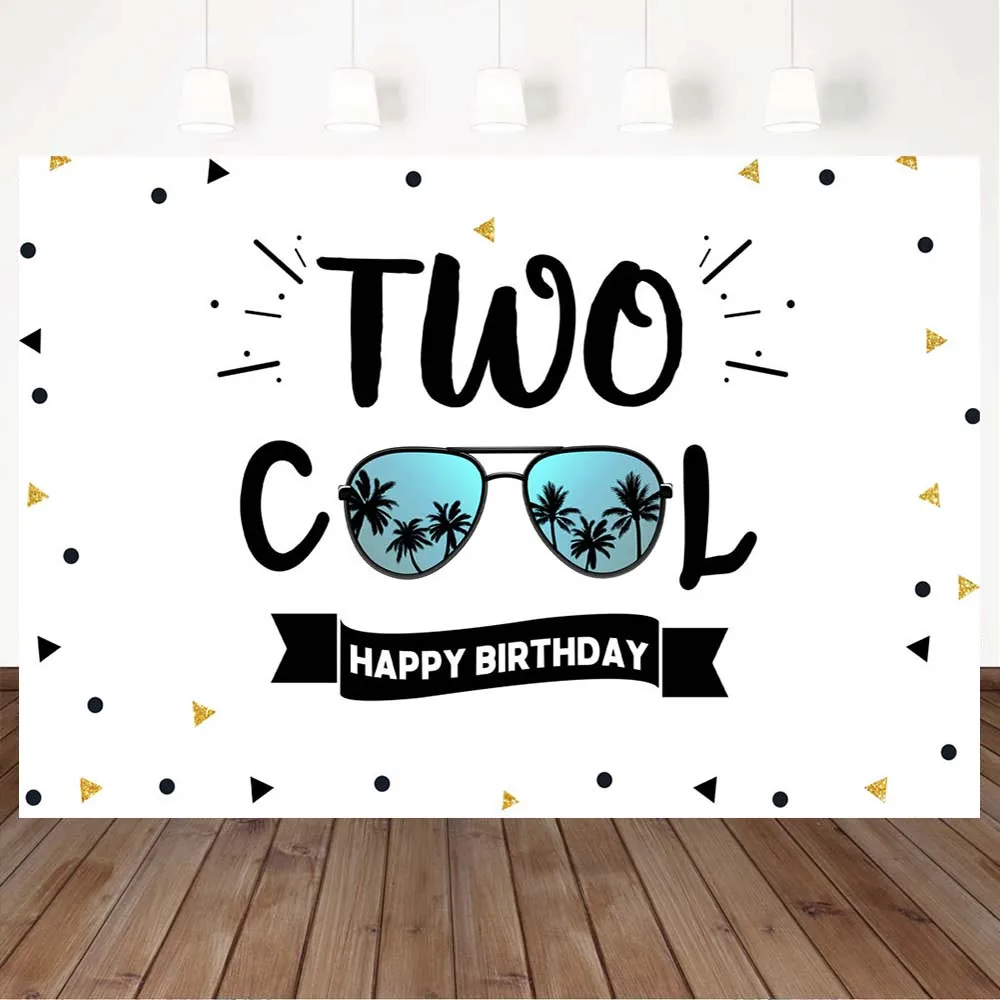 Mocsicka TWO COOL Baby 2nd Birthday Photography Backdrops Boys Birthday Party  Photo Background for Photo Studio Photocall Props