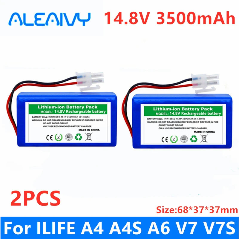 

1-3PCS New!Rechargeable ILIFE Battery 14.8V 2800mAh robotic vacuum cleaner accessories parts for Chuwi ilife A4 A4s A6