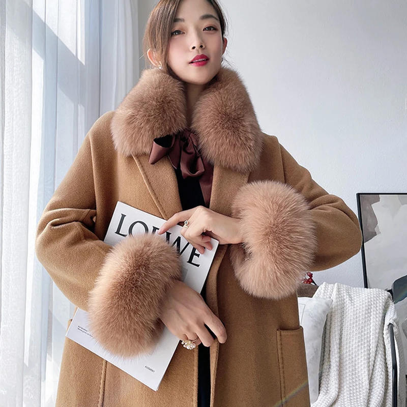 Women\'s Natural Real Fox Fur Scarf Square Collar Winter Luxury Coat Decorate Keep Warm Thick Ribbon Solid Fox Fur Scarves Female