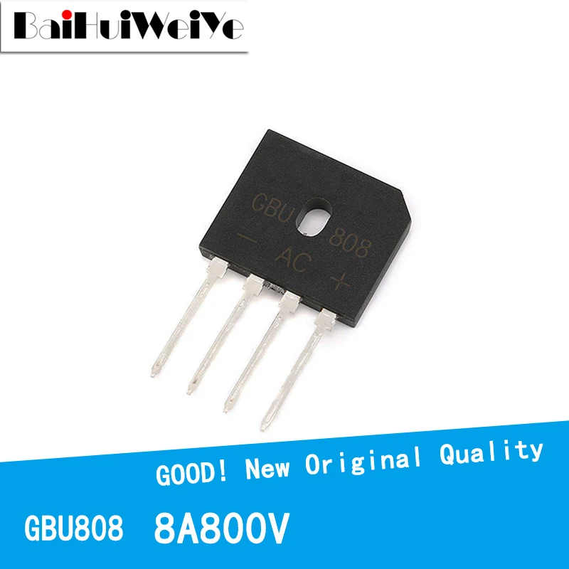 10PCS/LOT Power Diode Bridge Rectifier 8A 800V GBU808 New Original IC Good Quality Chipset