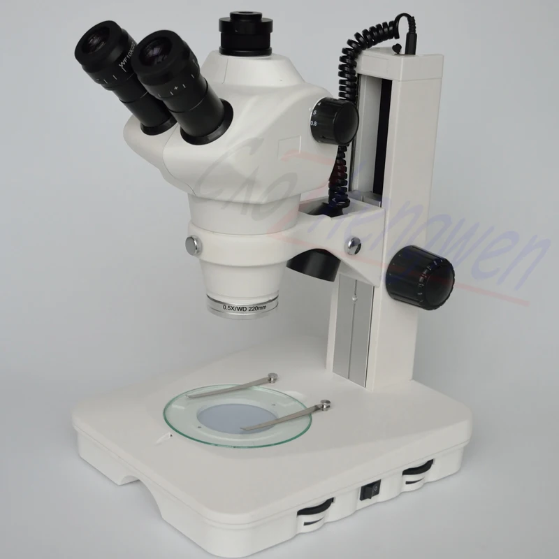 FYSCOPE  4X-50X Track Stand Stereo Zoom Parfocal Trinocular Microscope Wthin Two LED Lights