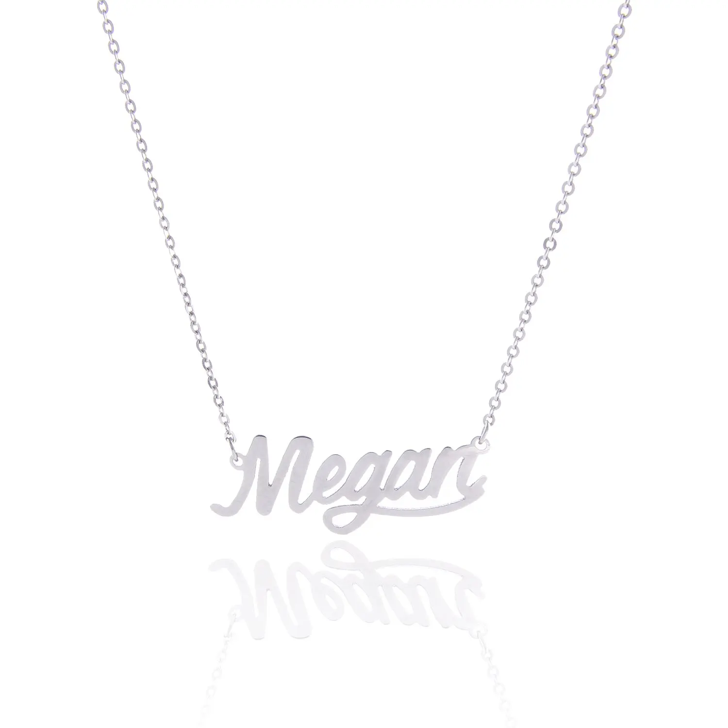 

Silver Color English Name Necklase Customized Nameplate Birthday Stainless Steel Engraving Gift Jewelry