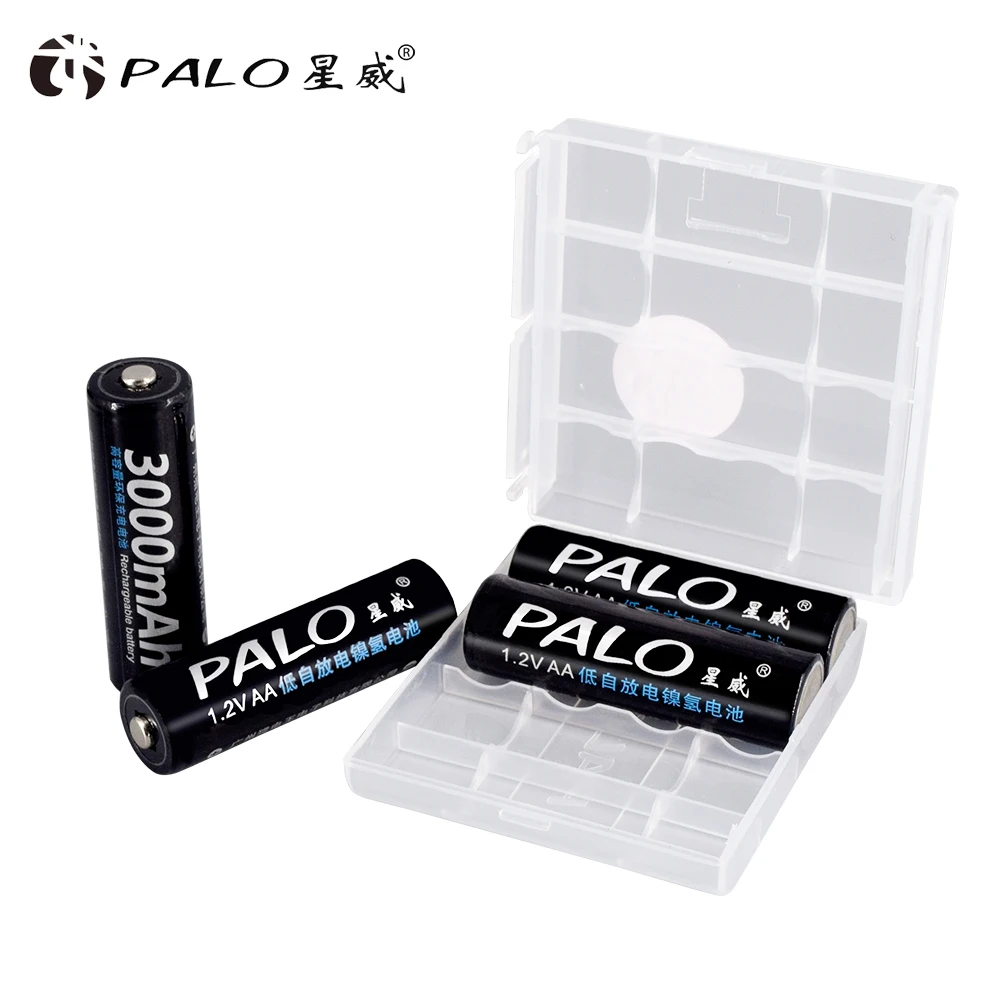 PALO AA Rechargeable Battery 1.2V AA 3000mAh Ni-MH Pre-charged Rechargeable Battery 2A Bateries for Camera Microphone Toy