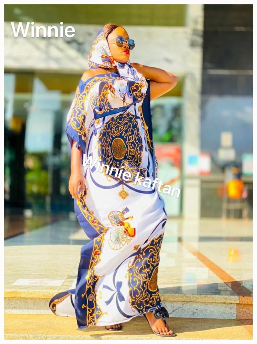 

Muslim Abaya Casual Pattern African Floral Cotton Kaftan Maxi Dresses For Women Oversize Islamic Lady Hijab BouBou Long Dress