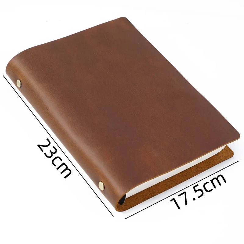 Retro Real Cow Leather Cover Notebook 96 Papers Small Medium Big Size Note Book DIY Diary Handmade Notepad Office School Gift