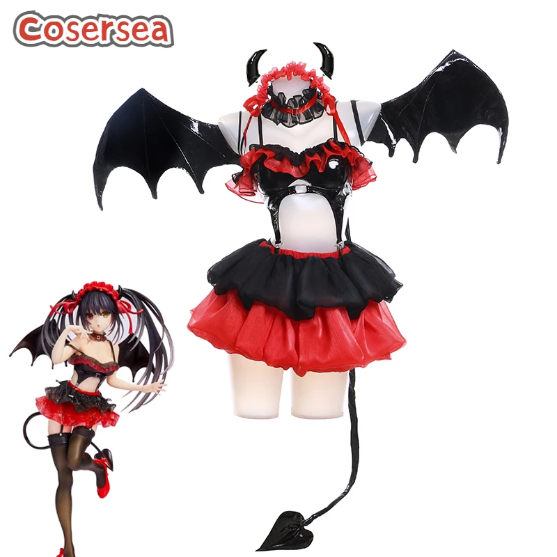 

Cosersea Date A Live Tokisaki Kurumi Cosplay Costume Black Bunny Girl Dress Bunnysuit Women Sexy Bikini Underwear