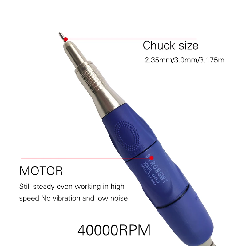Herramienta de taladro de uñas, mango de esmalte, pieza de mano, cepillo, mango de pluma, mango de micromotor eléctrico para máquina de uñas, herramientas de fabricación de joyas 108FH