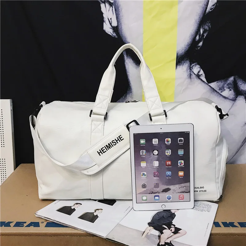 Sac à main de voyage en cuir PU pour hommes et femmes, grand et petit, de week-end, de Fitness, sec et humide, de sport, d\'extérieur