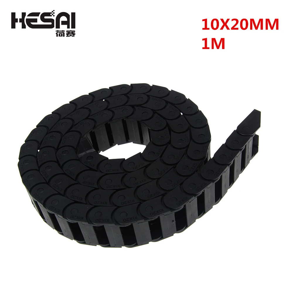 10x20mm 10*20mm L1000mm Cable Drag Chain Wire Carrier With End Connectors For CNC Router Machine Tools
