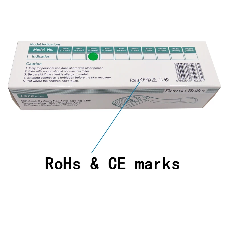 Derma roller DRS192 Mezoroller Micro Nadel Gesicht Hautpflege Haar Nachwachsen Bart Wachstum Anti Haarausfall Behandlung Verdünnung Receding