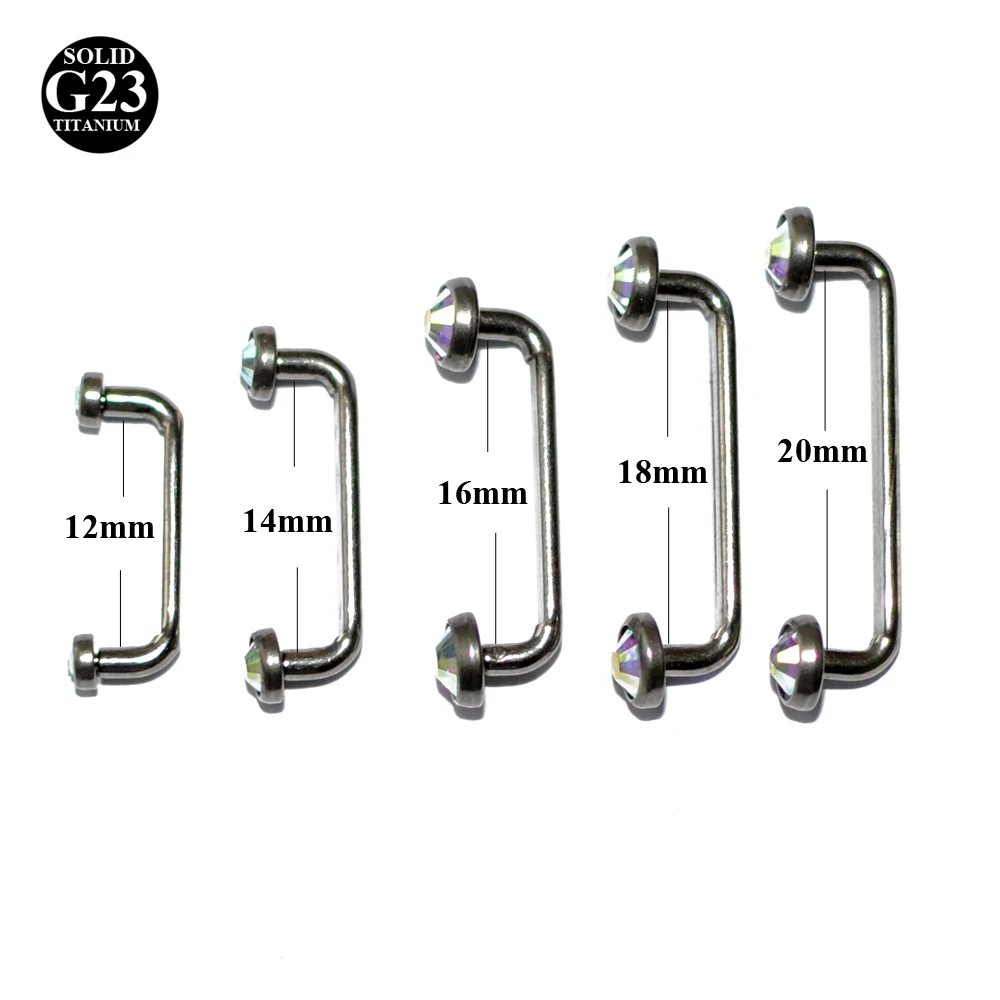 1piece G23 Titanium Internally Threaded  Surface Barbell Micro Dermal Anchor Fashion Body Piercing Jewelry 14G Silver Color