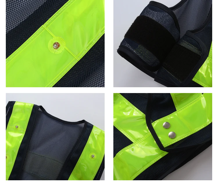 Imagem -03 - Vis Led Colete de Segurança Fluorescente Amarelo Laranja Preto Gilet Segurança Led Colete Reflexivo para Correr Alta