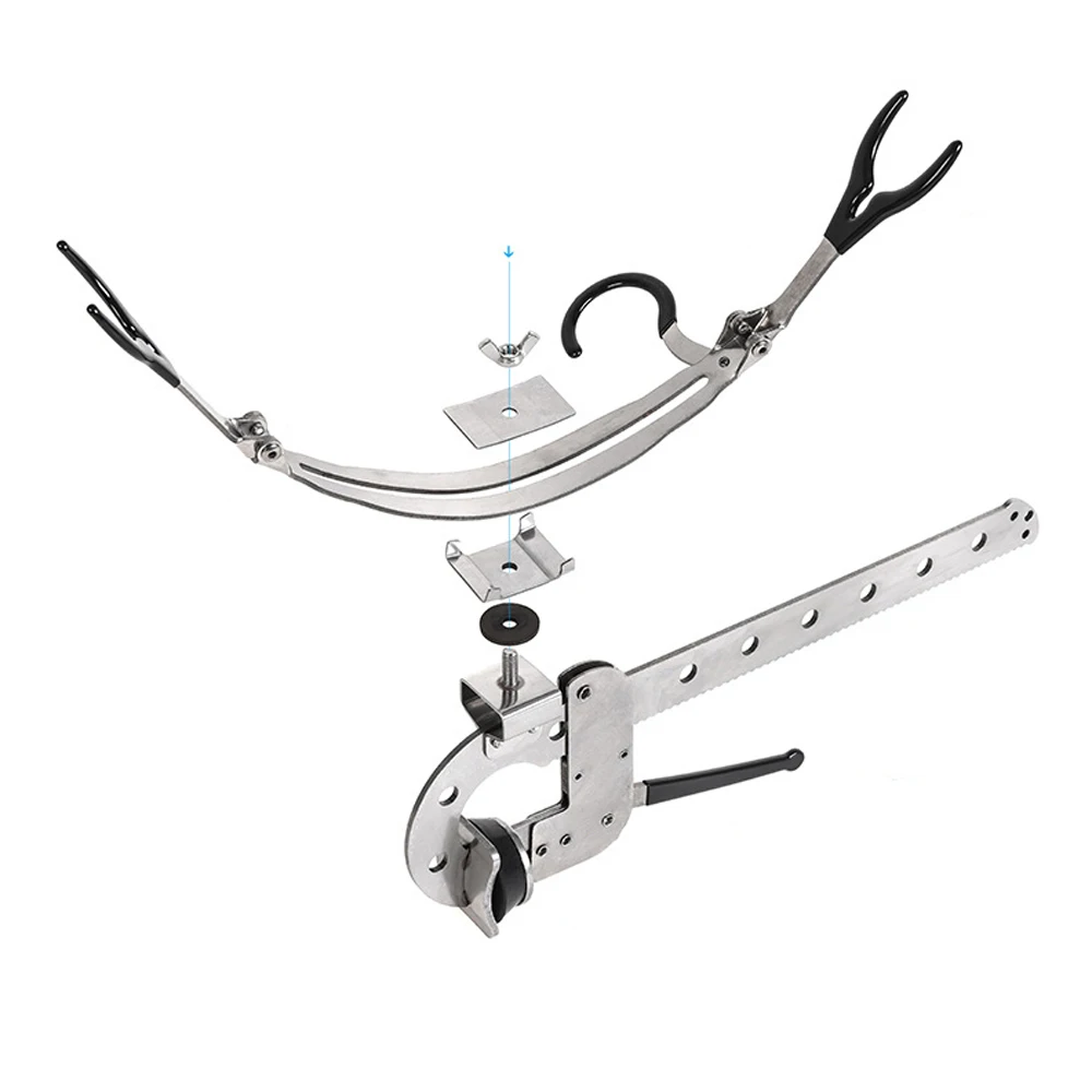 Stainless Steel Bridge Fishing Bracket Rod Holder for Ice Raft Boat Fishing Pole Clamp Clip Stander Detachable Rack Tackle Tools