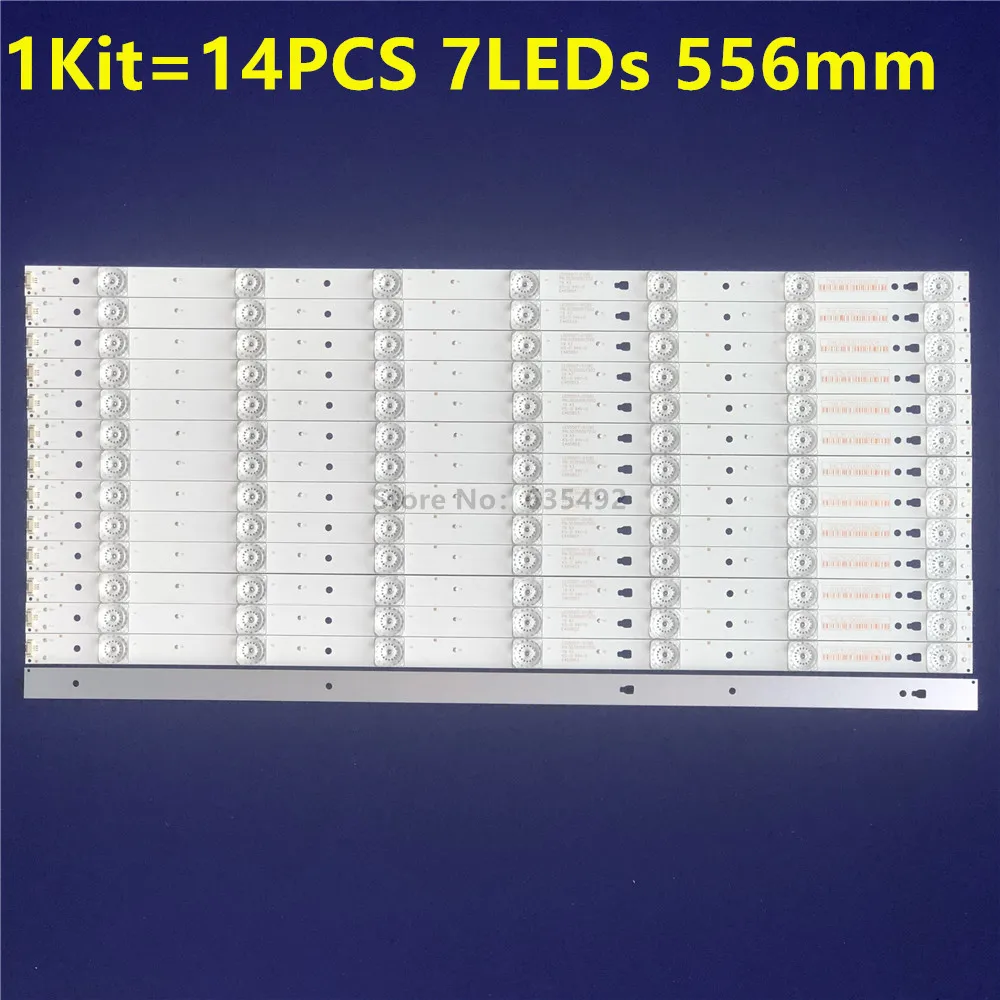 14 szt. Listwa oświetleniowa LED 7 ledów LED55D7-01(A) 30355007202 do LE55A7100L LE55B510N LE55B510X LE55M36S LE55A5000 LC550DUY-SHA1