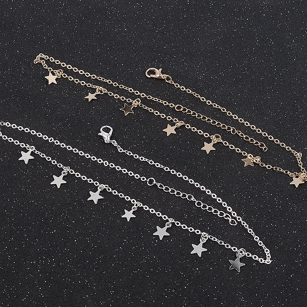 Fashion Women Lady Elegant Star Pendant Beach Chocker Chain Necklace Simple Choker Party Dress Necklaces Jewelry gold necklace