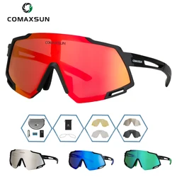 Comaxsun Professional Polarized Cycling Glasses MTB Road Bike Goggles Outdoor Sports Bicycle Sunglasses UV 400 With 5 Lens TR90