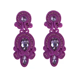 KpacoTa Ethnic boho crystals drop earrings Soutache jewelry for women Handmade weaving colorful long Hanging Earring 2023 Trendy