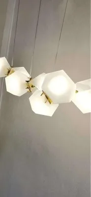 LED Postmodern White Glass Stone Pendant Light Dinning