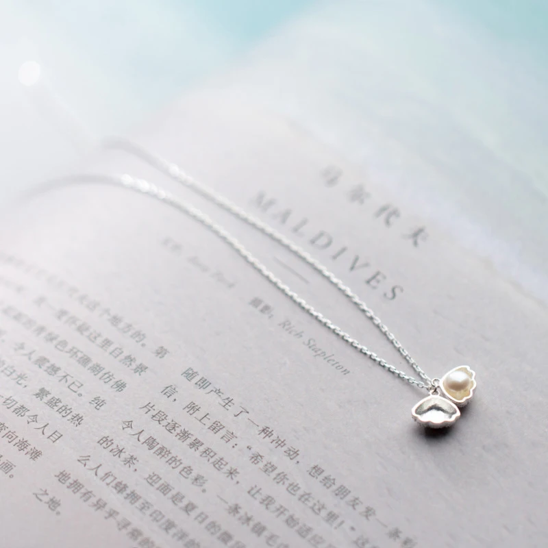 Modian nuovi pendenti della collana di modo della conchiglia di perle d\'acqua dolce naturali in argento Sterling 925 massiccio per le donne gioielli
