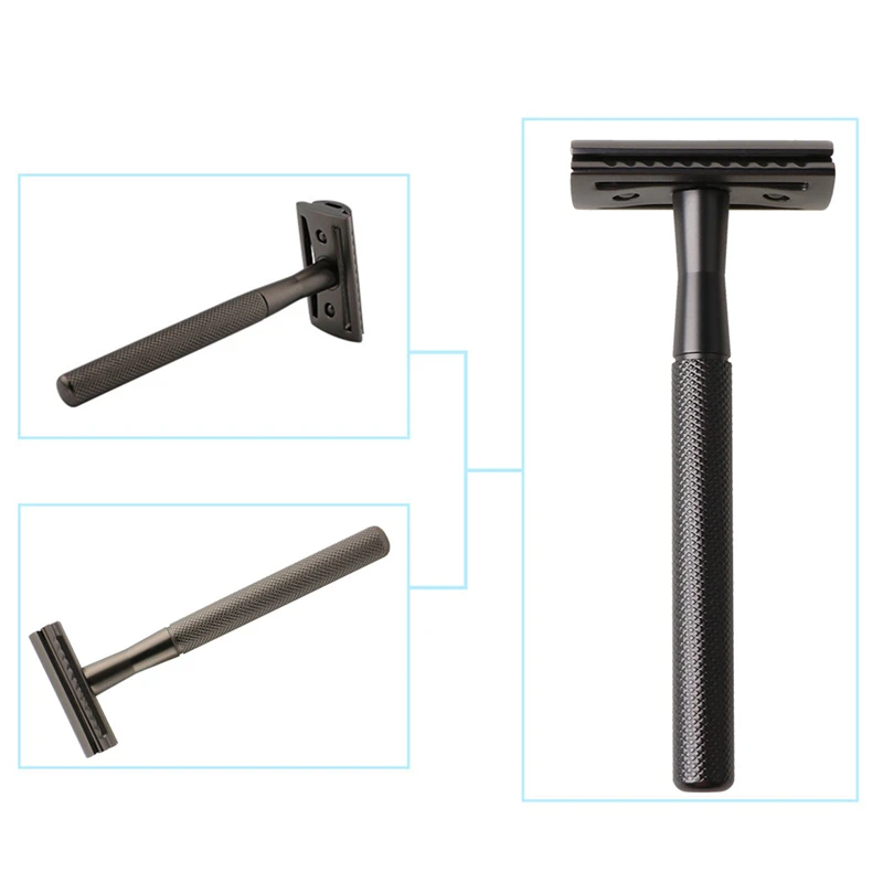 

Vintage Classic Retro Double Edge Enclosed Safety Razor Anti-Skid Long-Handled Hair Removal Manual Hand Beard Shaver Men Gift