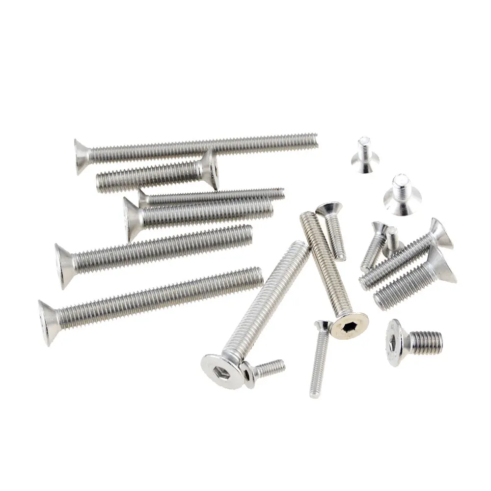 

M2 M2.5 M3 M4 M5 M6 M8 M10 304 Stainless Steel Hexagon Hex Socket Countersunk Screw Flat Head Screw Allen Bolts DIN7991 M2*3