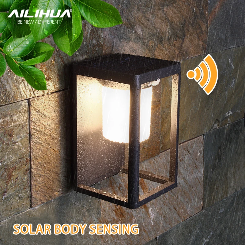 Solar outdoor wall lamp courtyard wall lamp power free intelligent LED outdoor waterproof induction wall lamp