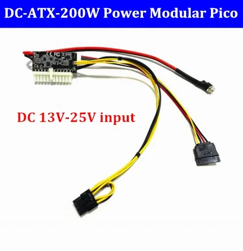 

DC 13V-25V wide voltage19V 200W ATX 24pin power module Pico MINI ITX DC to ATX PC Power Supply On-board Computer battery powered