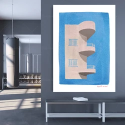Architecture Print, Illustrated Poster Art Print, Architecture Art, Travel Poster, Tel Aviv Bauhaus, Bauhaus Poster, Illustrati
