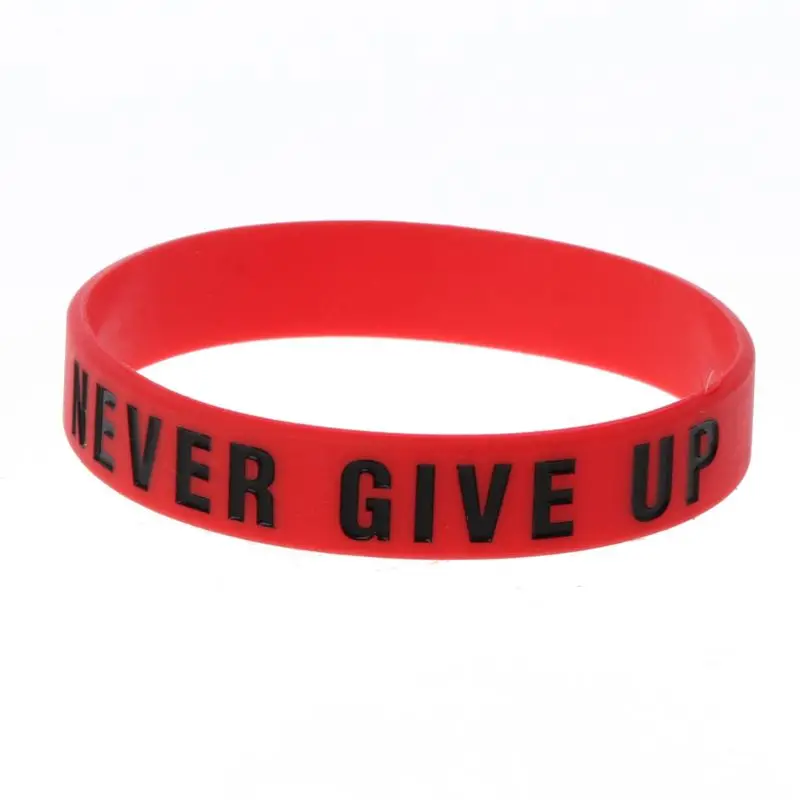 Road to the Dream Never Give Up Motivational Bracelets Silicone Rubber Band Elastic Inspirational Bracelets Jewelry Gift