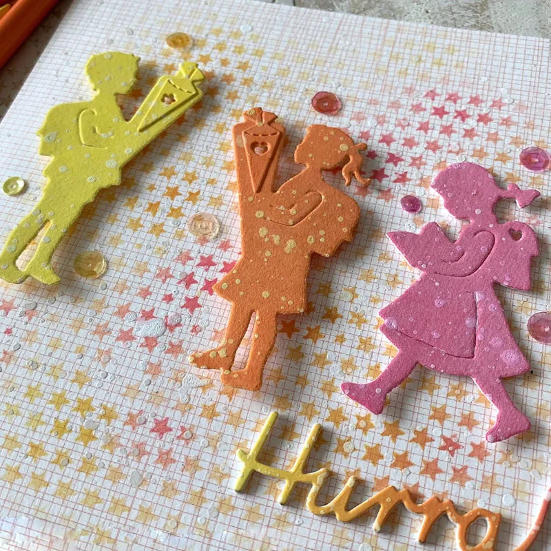 School Kids Schulkind Hurra Metal Cutting Dies Adorable Kids&Word Die Cuts For Card Making DIY New 2019 Embossed Crafts Cards