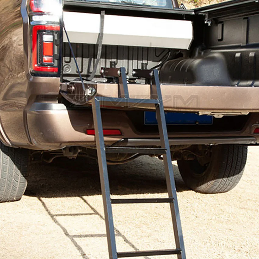 Universal Fit Tailgate Ladder For Pickup Truck Car Rear Door Ladder  Protective Frame Tailgate Folding Ladder Auxiliary Ladder