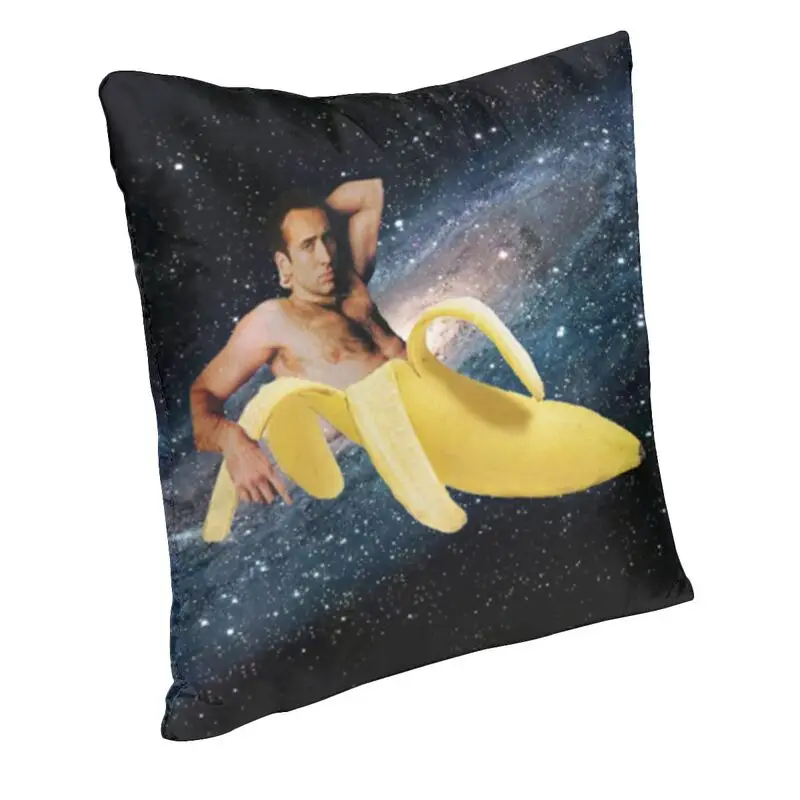 Picolas Nicolas Cage In A Banana Throw Pillow Cover Living Room Sofa Decoration Nordic Cushion Covers Square Fashion Pillowcase