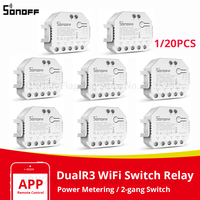 SONOFF DualR3 Wifi Smart Switch Module MINI DIY Two Way Control Power Monitor 2 Gang Relay Voice Works with Alexa Google Home