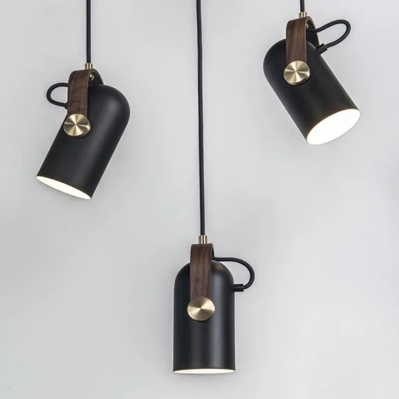 Carronade Pendant Light Nordic Black industrial style lamp Simple Spotlight Iron pendant lamp Home Decor Bedside kitchenLighting