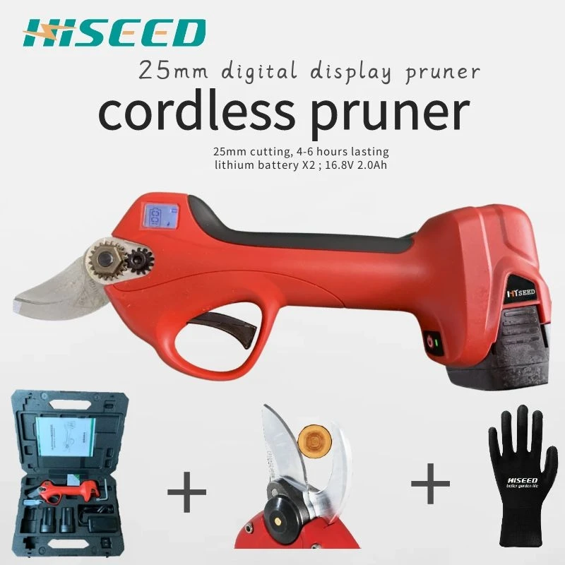 

Cordless Electric Pruner Bypass Pruning Shears 25mm The Screen Displays Lithium Bttery Power Garden Tools