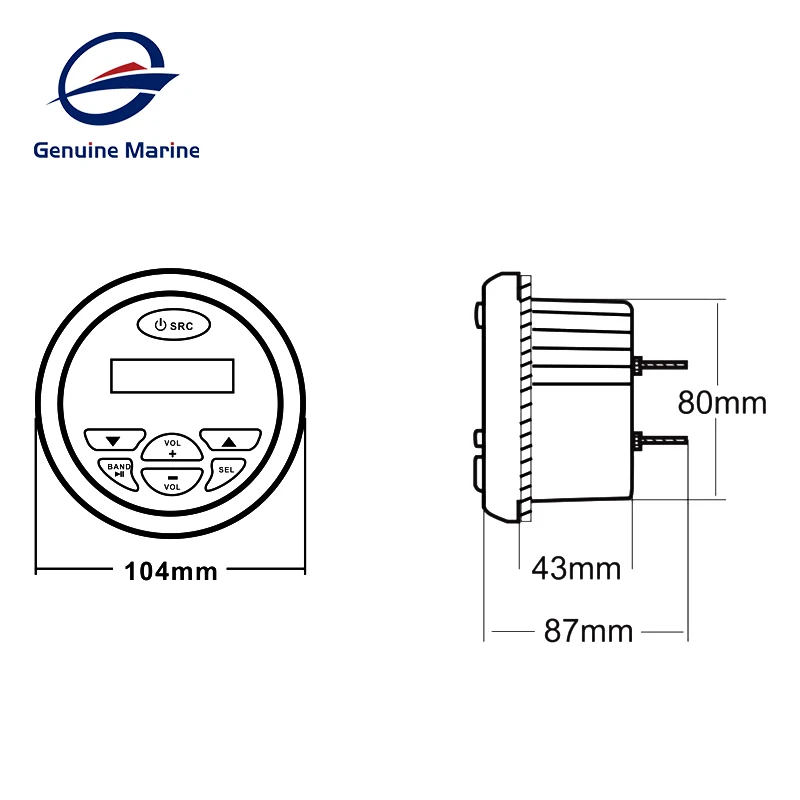 Speakers Boat Motorcycle Marine Waterproof Stereo Bluetooth Car MP3 Player USB&AUX Audio RV Yacht Outdoor Radio Impermeable UTV