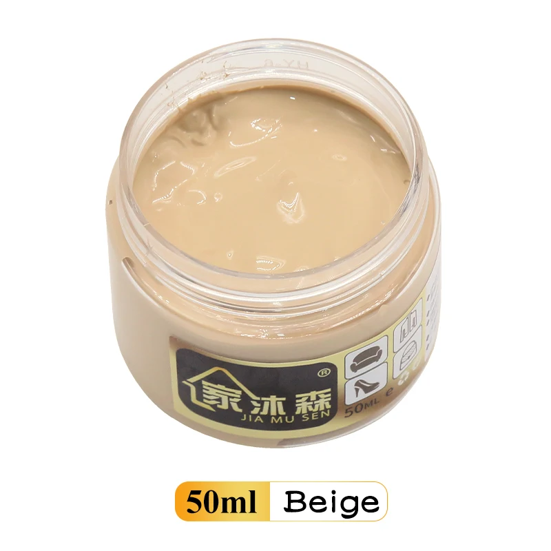 Pelle Beige crema pelle 50ml fori di restauro Scratch crepe divano in pelle borse scarpe vestiti crema per scarpe vernice acrilica